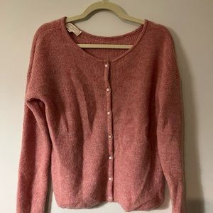 Sezane Women’s Pink Gaspard Jumper Cardigan, Rosewood/Pink, Medium